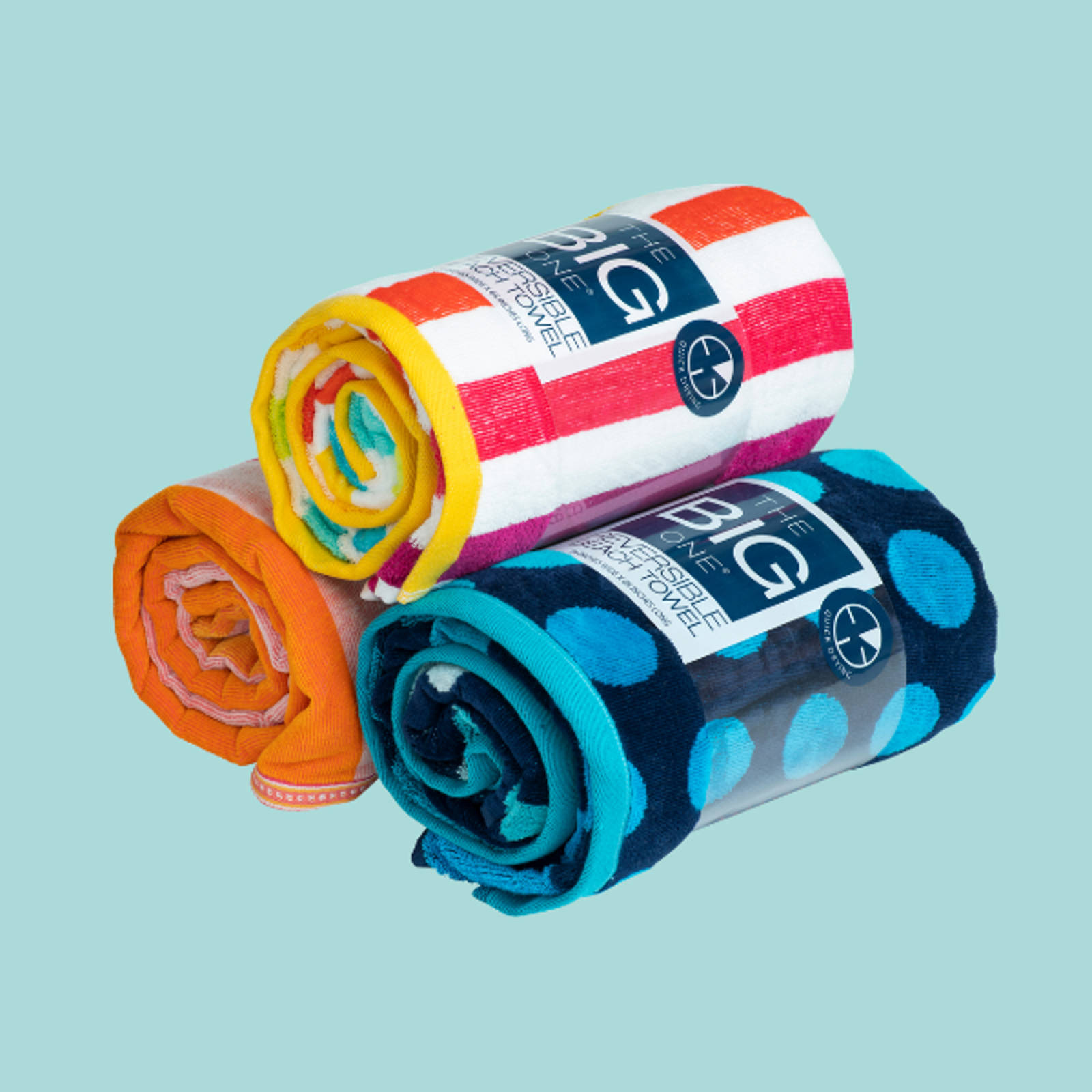 Compilation of banded towels with branding