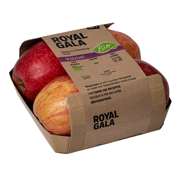 Apples labelled with a paper band
