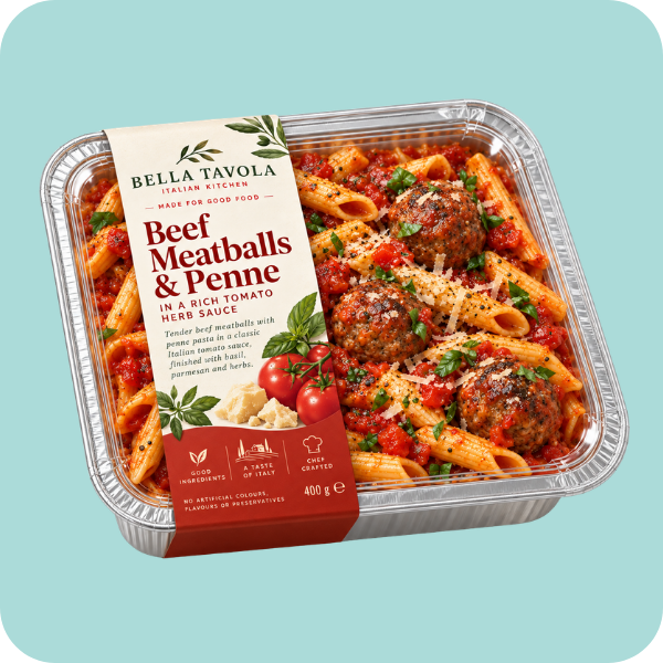Banded ready-made meal packaging