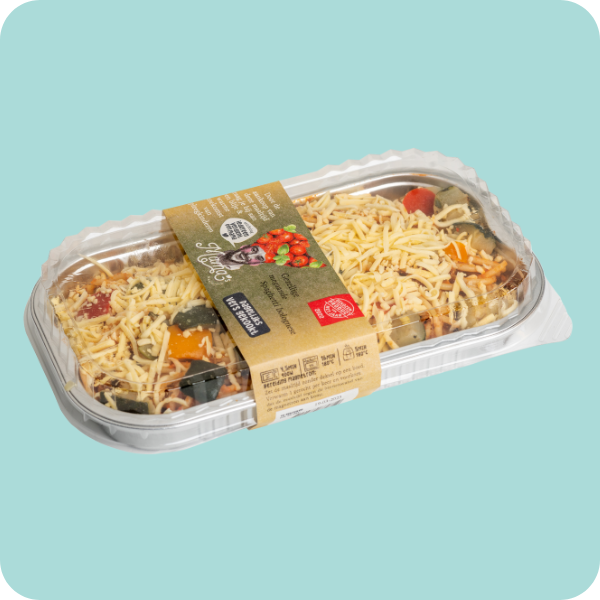 Banded ready-made meal packaging